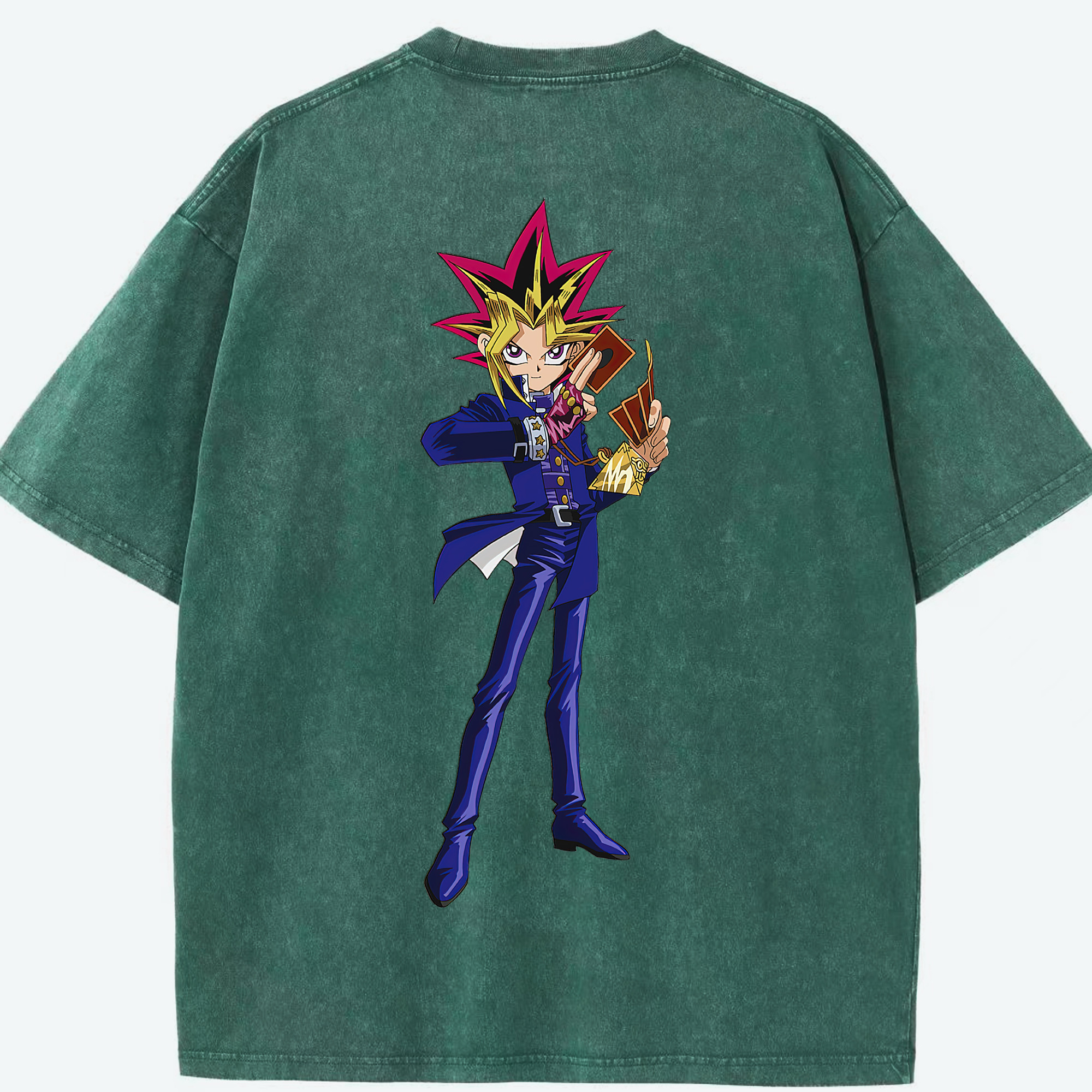 （画像用） 遊☆戯☆王 Yu-Gi-Oh! 綿100% ヴィンテージ風 半袖Tシャツ（背面プリント）